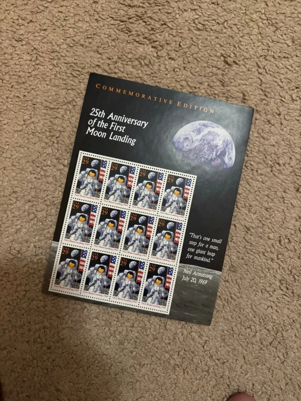 12 first moon landing stamps